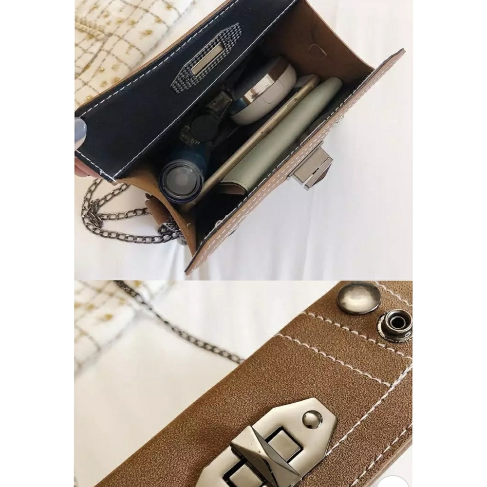 🧡IN STOCK 🧡Brown Square Flap Mini Handbag - Picture 7 of 8